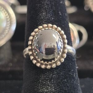 Navajo Made Hematite Ring Size 7